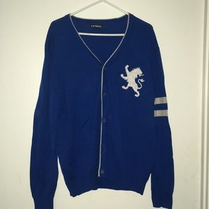 Blue Express Button Up Cardigan